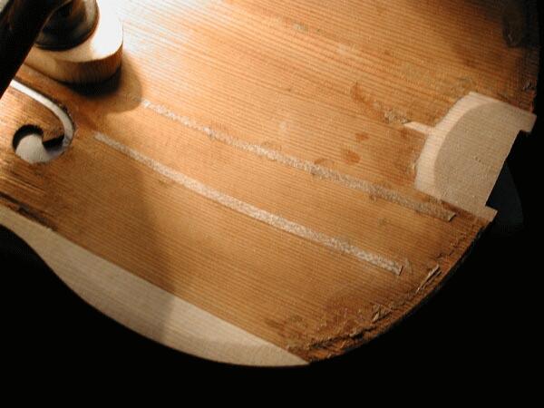 Gluing in the sound post patch