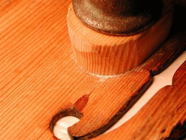 Hollowing out for the sound post patch
