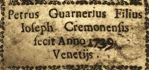 Faksimile Zettel Petrus Guarnerius